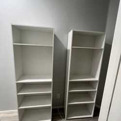 2 White Bookshelves 