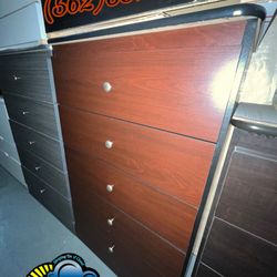Cherry Five Drawer Dresser With Rails New Comoda 