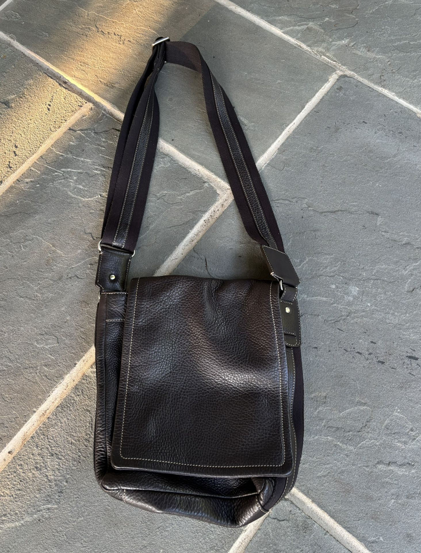 Lavender Bomber Leather Messenger Bag