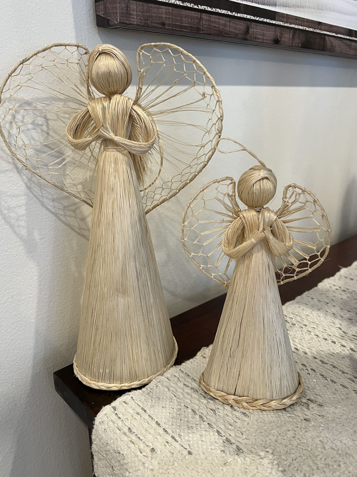 2 Christmas Angels Made In Poland