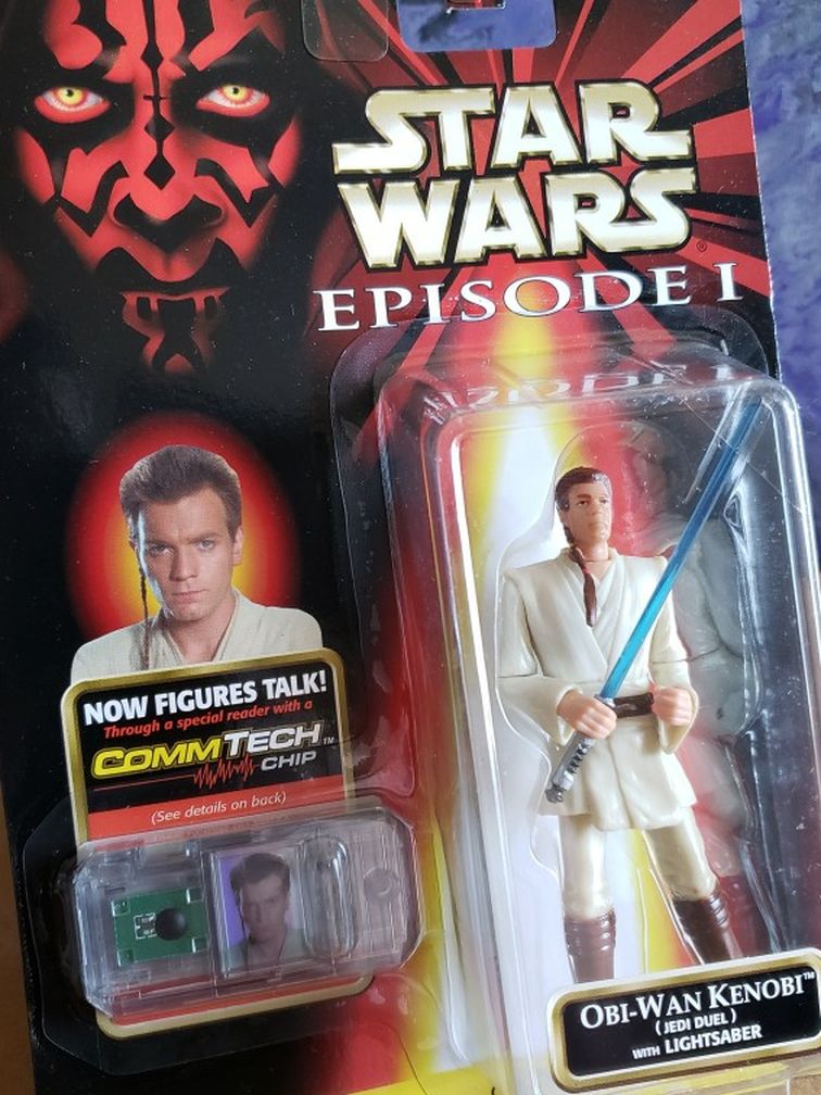 1998 Star Wars Obi-Wan Kenobi Jedi Duel Ep. I TPM CommTech Action Figure