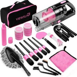 Viewsuns 17-piece Car Cleaning Kit, designed for both interior and exterior detailing. 