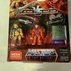 Masters of the Universe He-man & Beast Man Mega Construx Figures