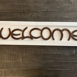 Handmade Horseshoe Welcome Sign 