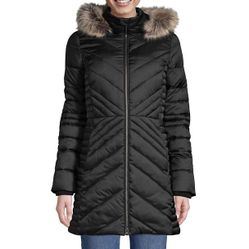 Women's Petite Insulated Plush Coat with Hood