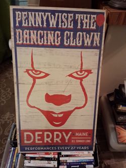 Pennywise the Dancing Clown IT Decorative Wood Sign