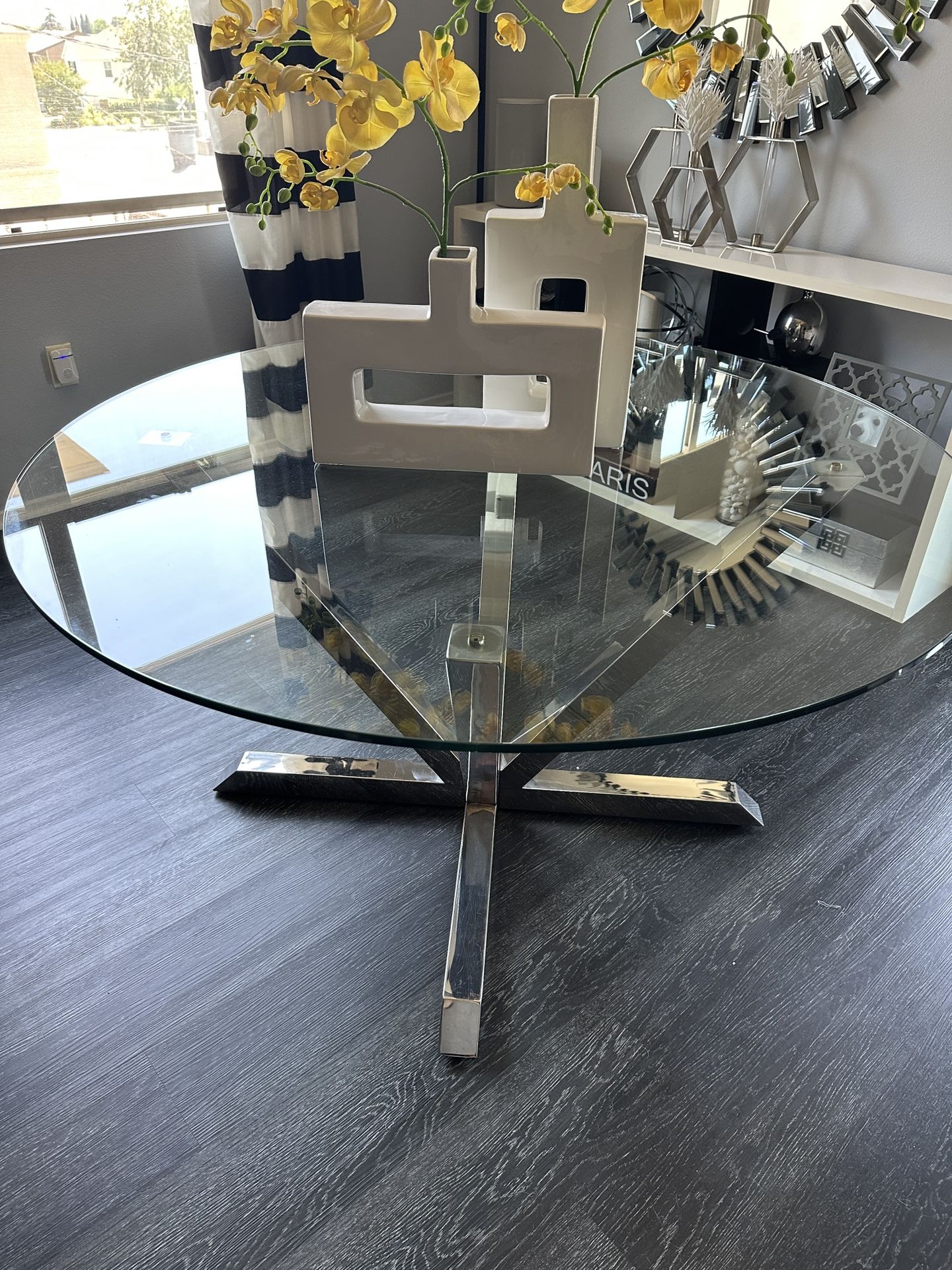 Modern Glass Dining Table With Chairs
