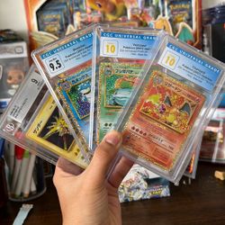 Pokémon Cards 25th Anniversary Japanese Trio CGC 10