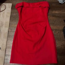 Red Strapless Mini Dress