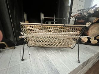 Vintage Mid Century Modern Fireplace Log Holder