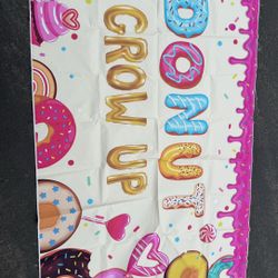 3’x5’ Donut Grow Up Vinyl Banner 