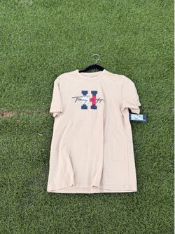 NWT Tommy Hilfiger Boys Logo H Graphic T-Shirt Tan Beige Size Large 14/16