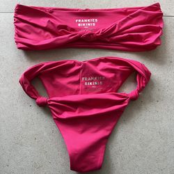 Frankies Bikinis Carrie set: bandeau bikini top & high-waisted bottoms size S