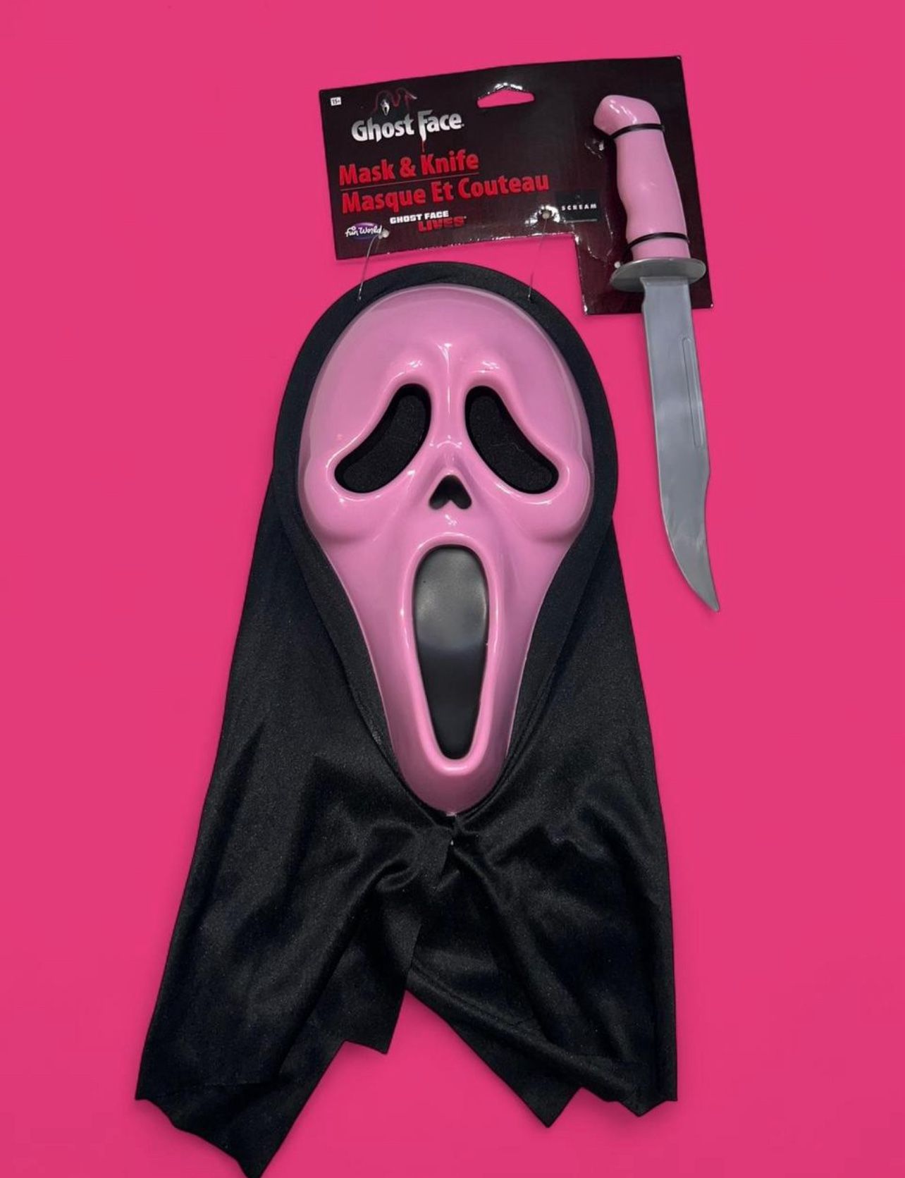 NEW. Pink Ghost Face With Knife