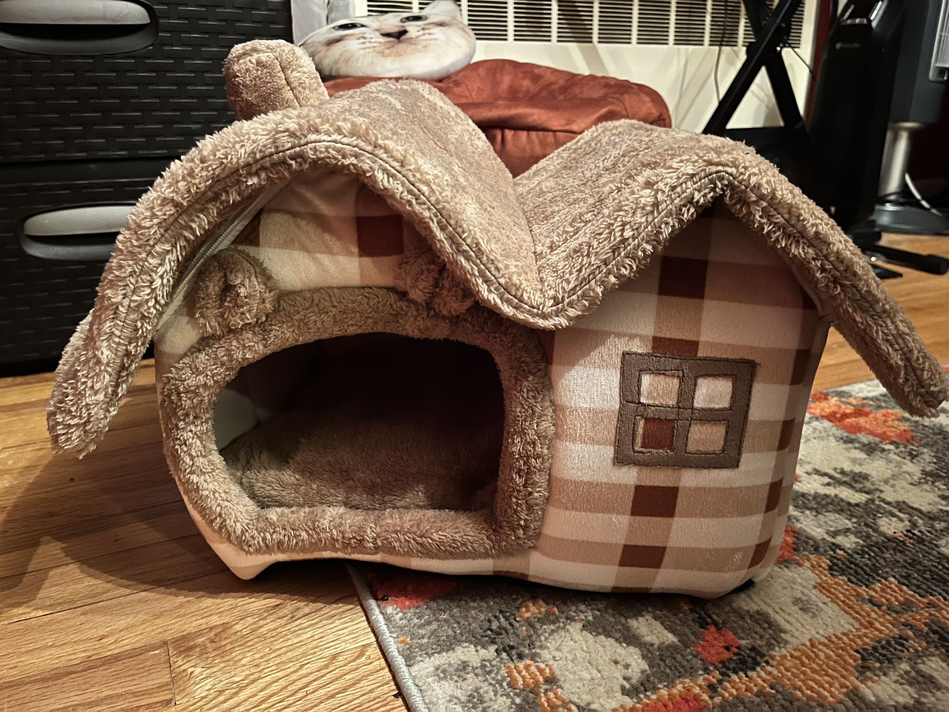New Cozy Gingerbread Cat Dog House Bed