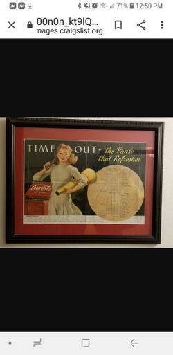 Vintage used (Coca Cola advertising) 1945 Oregon vs Idaho Basketball