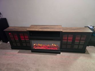 97"  Tv stand with 36" panoramic fireplace