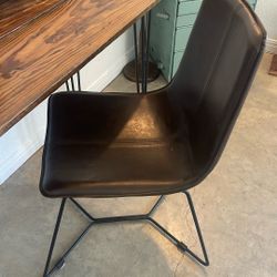Faux Leather Accent Chair 