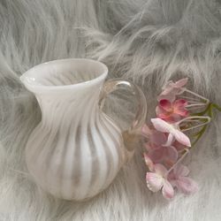 Small Hand Blown Pink Pitcher 