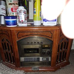 Vintage Music System Plays Albums and Cassettes