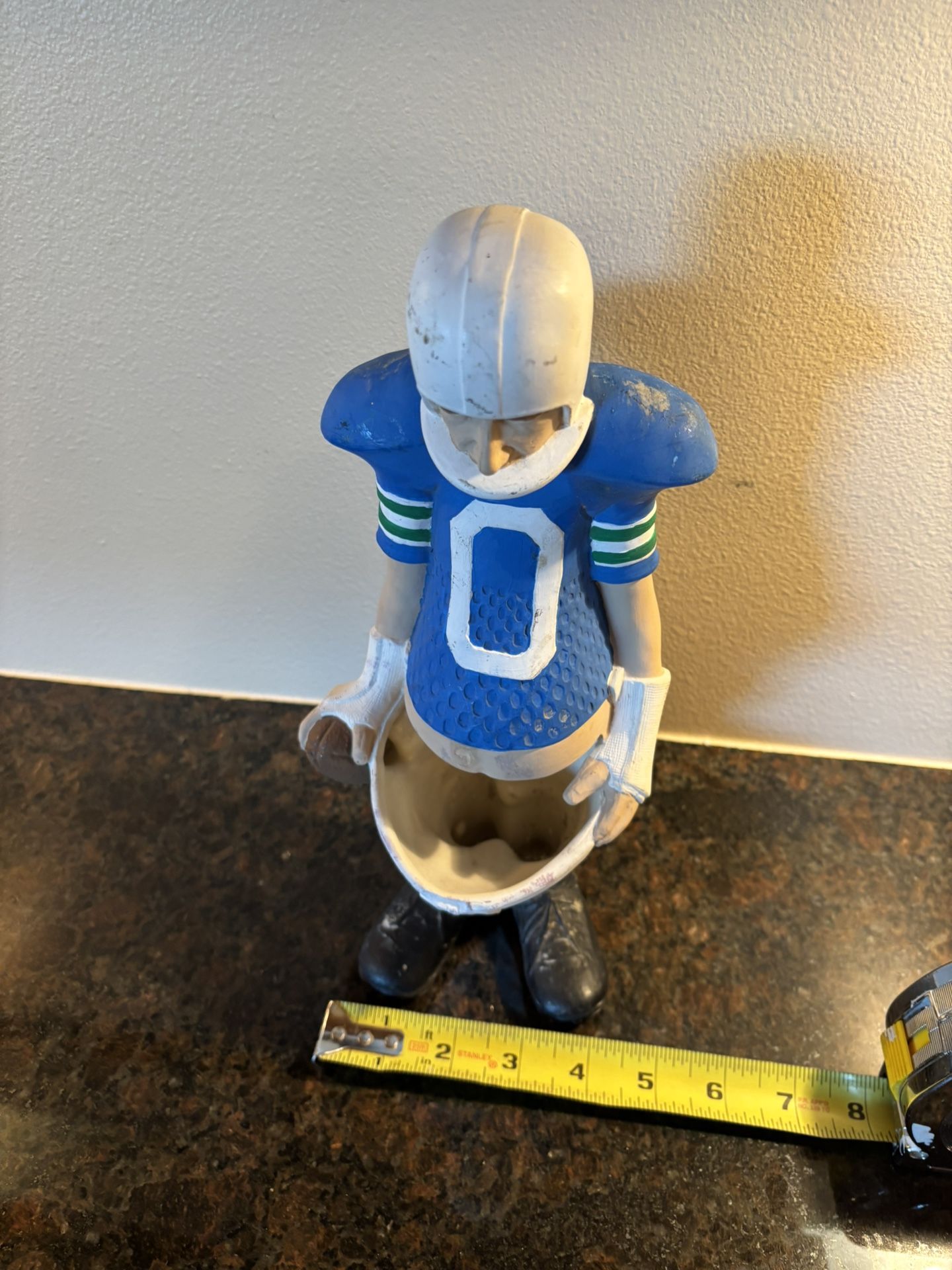 Vtg Football Player CACTUS PLANTER Ceramic Novelty Statue