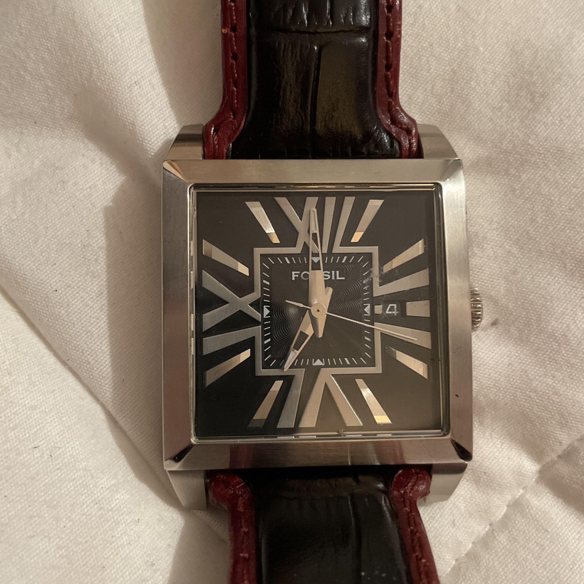 Mens Black & Brown Leather Watch