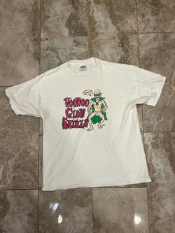 VINTAGE TULTEX VOODOO GLOW SKULLS BAND LOCO OLD MAN SHIRT SIZE XL