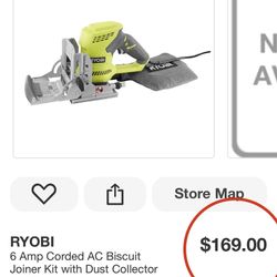 Ryobi 6 amp ac biscuit joiner 2025 kit with dust collector and bag