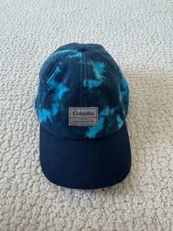 Columbia Fleece Ball Cap Hat Blue Tie-Dye Adjustable Drawcord OSFM CU7333