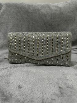 Sparkly Sliver Clutch Purse 