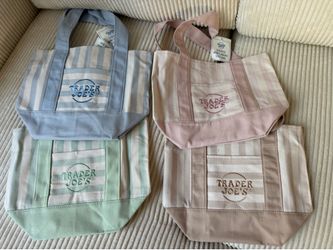 TRADER JOE’s mini stripe tote bags