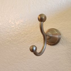 Double Robe Hook Brushed Nickel Used