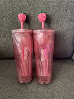 🍓Starbucks New Release Pink Vibes Translucent Strawberry Cold Cup🍓