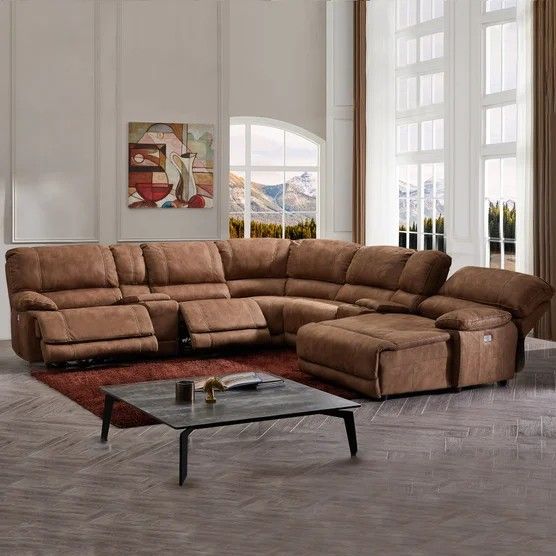 🛋️ Petaluma Fabric Power Reclining Sectional with Chaise – Retail $2,699.99