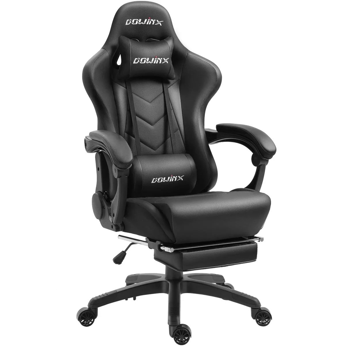 Dowinx Gaming Chair - Black, Massage, Leather