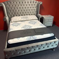 Upholstered Bedroom Set Queen or King Bed Dresser Nightstand Mirror Chest Options Alzire
