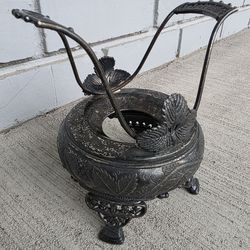 Antique Silverplate Burner Stand Manhattan BPC Triple Plate Victorian Teapot Warmer
