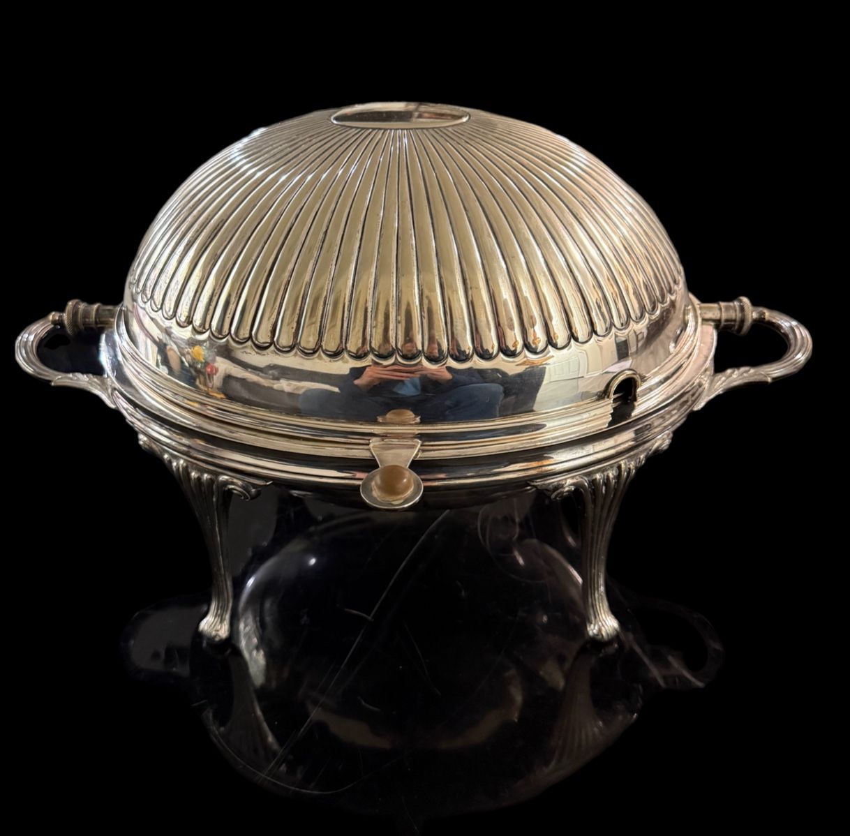 Antique  Revolving Tureen c1875  Vegetable Breakfast Server EPNS Mint 