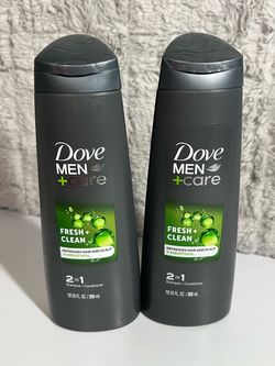 New unopened Dove Men+Care Fresh + Clean 2-in-1 Shampoo (2-Pack)