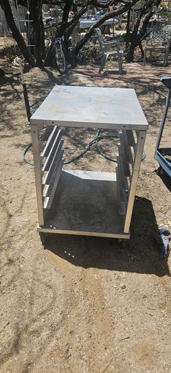 Metal cabinet with wheels