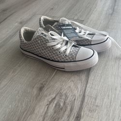 Grey and White Kids Converse