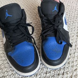Authentic Air Jordan 1 Low 'Black Royal Toe' Size 7