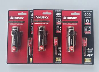 Husky 400 Lumen Rechargeable Compact Flashlight (3-Pack)