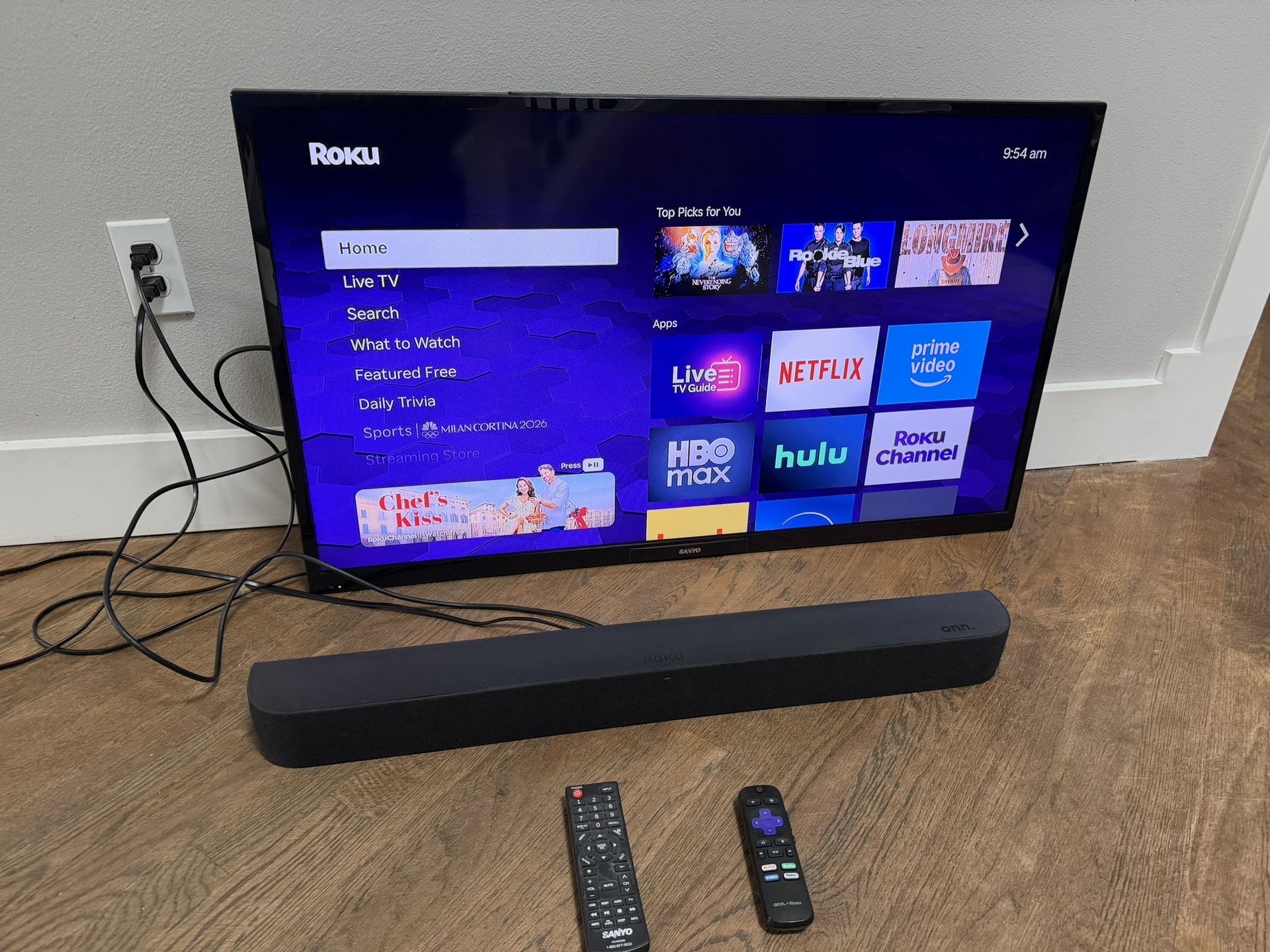 42 Inch Flatscreen TV & Roku Soundbar