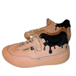 ADIDAS Womens Shoes 8 Her Court  Paint Drip Acid Orange 2022 Sneakers Casual Art
