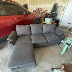 Gray Sectional Sofa with Storage Chaise