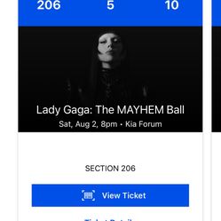 Lady Gaga The Mayhem Ball Saturday 8/2 Kia Forum