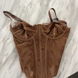 Brown corset top xs 