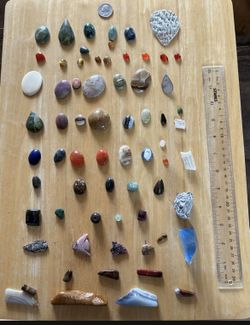 Large Lot Of Stones Rocks Cabochons Mix  