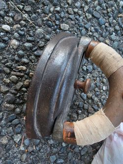 Antique ironbox with wooden handle